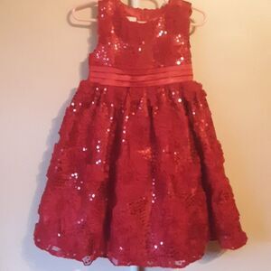 GORGEOUS RED SEQUIN HOLIDAY DRESS 3T